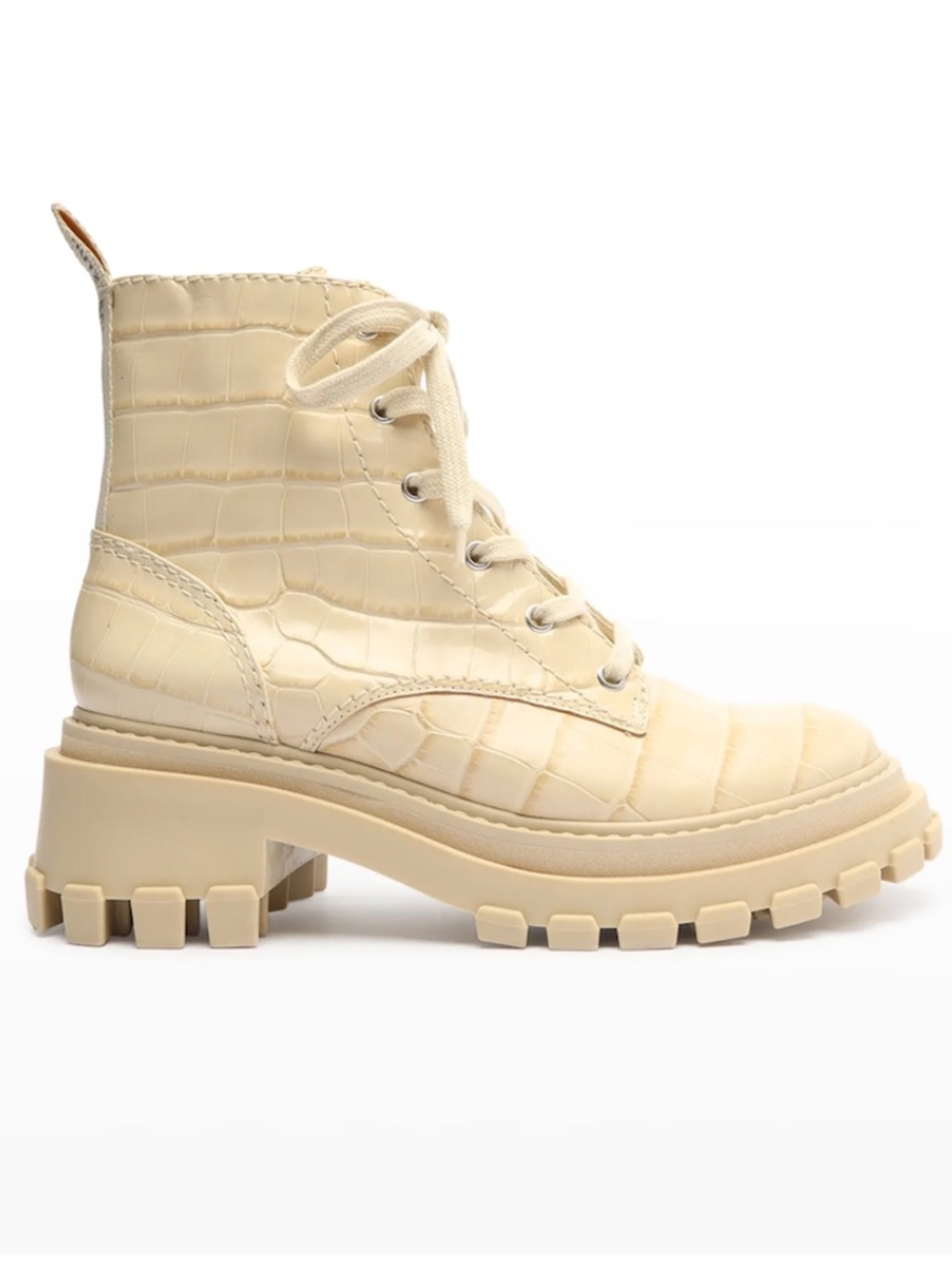 Schutz Orly Croc-Print Lug-Sole Combat Boots- Size 10